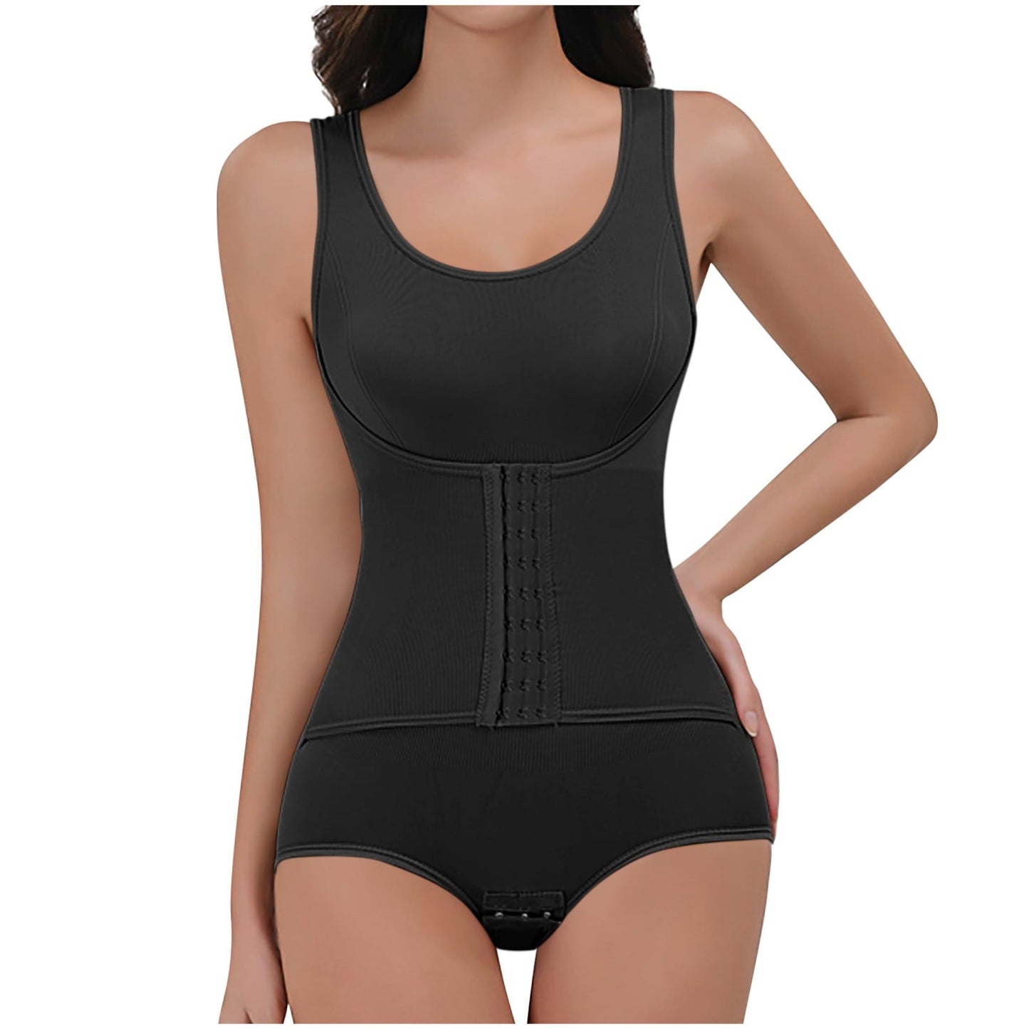 COZY ATTIRE  WOMEN'S ONE PIECE SHAPWEAR DOUBLE-LAYER ABDOMEN CONTROL