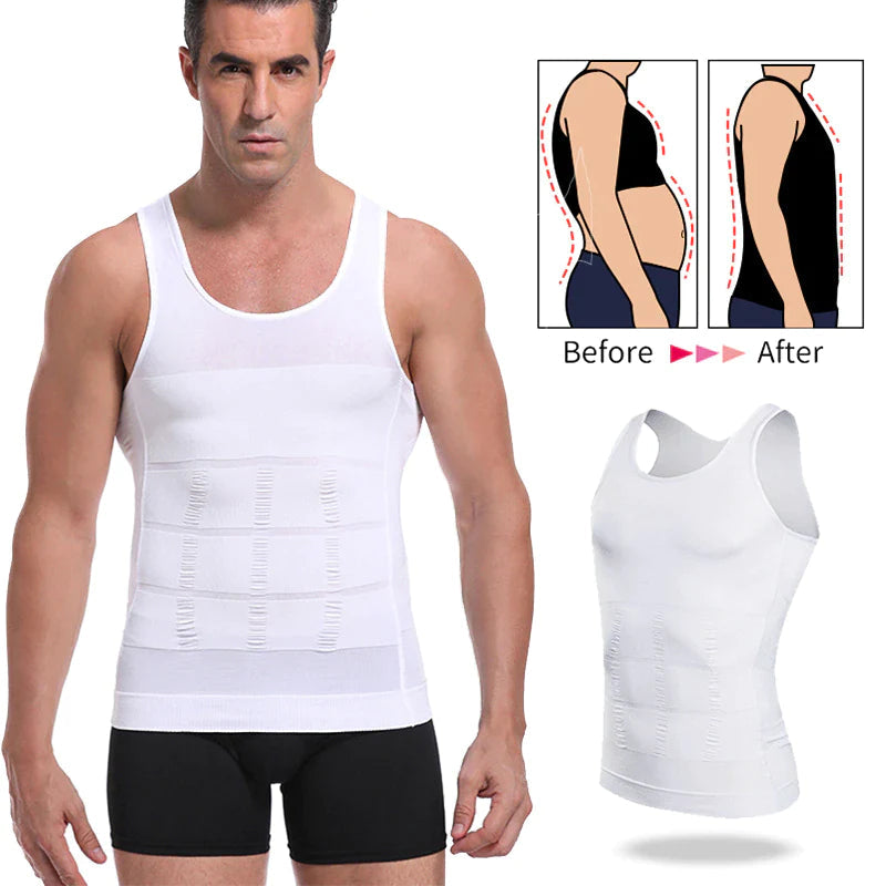 Slim and Lift Men's Body Shaper Vest with Firming Panels - 2024