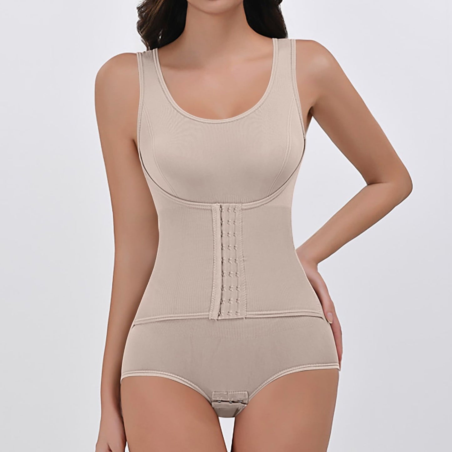 COZY ATTIRE  WOMEN'S ONE PIECE SHAPWEAR DOUBLE-LAYER ABDOMEN CONTROL