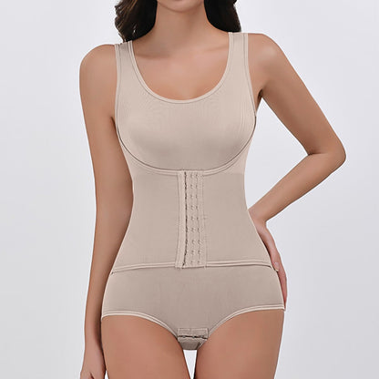COZY ATTIRE  WOMEN'S ONE PIECE SHAPWEAR DOUBLE-LAYER ABDOMEN CONTROL