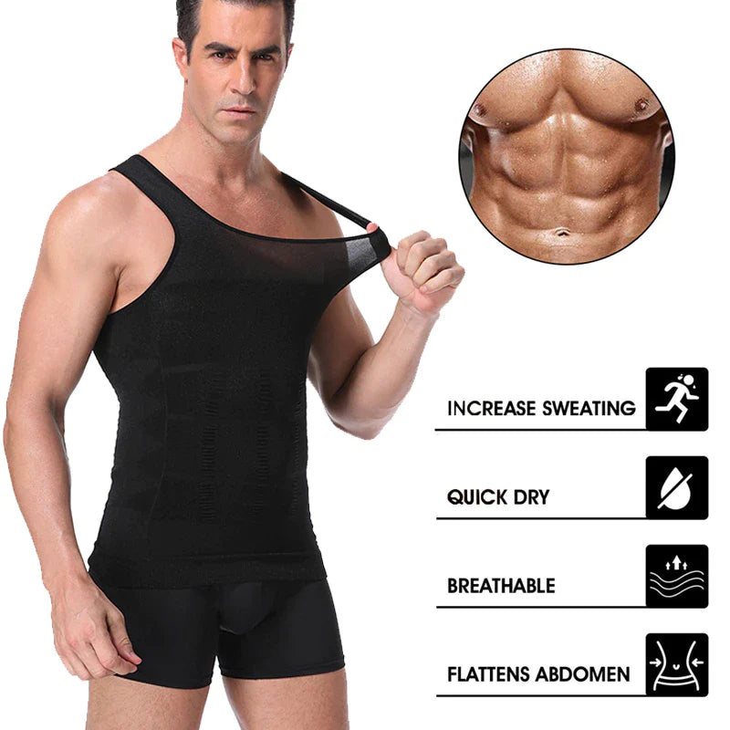 Slim and Lift Men's Body Shaper Vest with Firming Panels - 2024