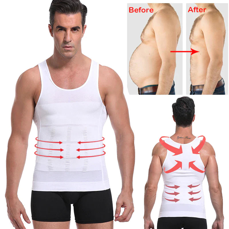 Slim and Lift Men's Body Shaper Vest with Firming Panels - 2024