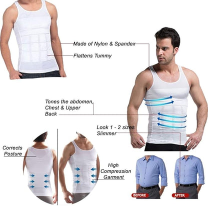 Slim and Lift Men's Body Shaper Vest with Firming Panels - 2024