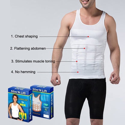 Slim and Lift Men's Body Shaper Vest with Firming Panels - 2024